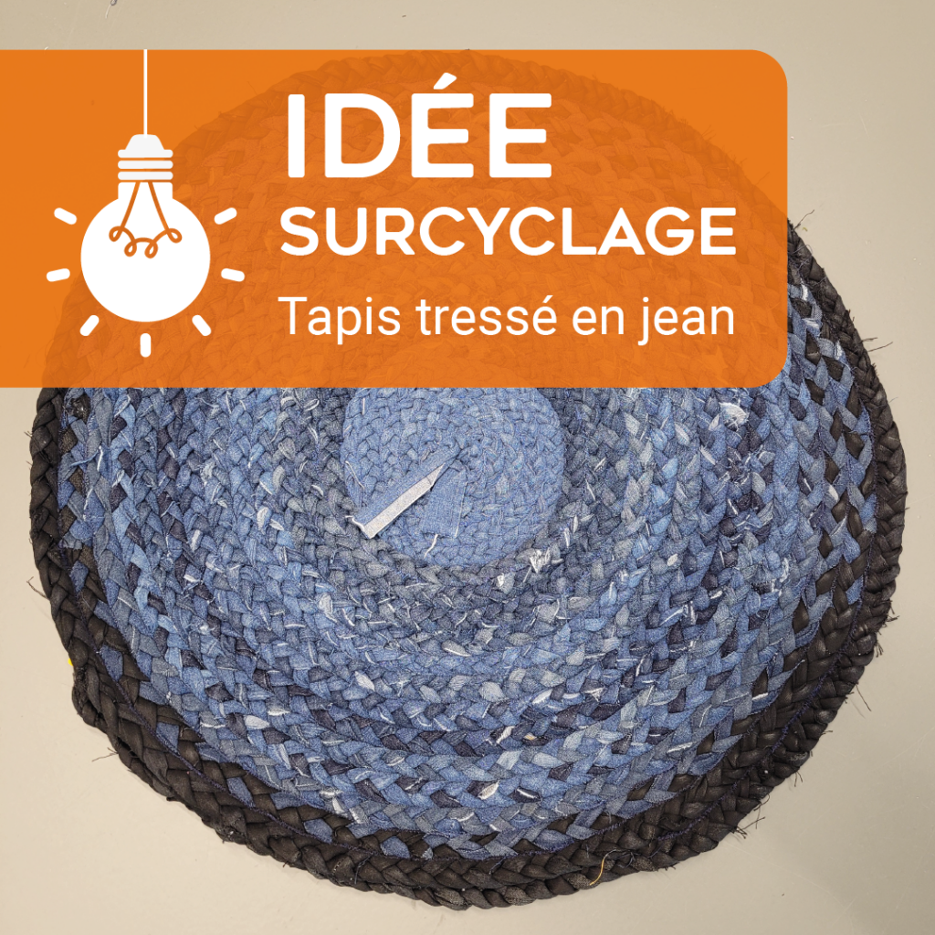 Idée surcyclage: le tapis tressé en jean